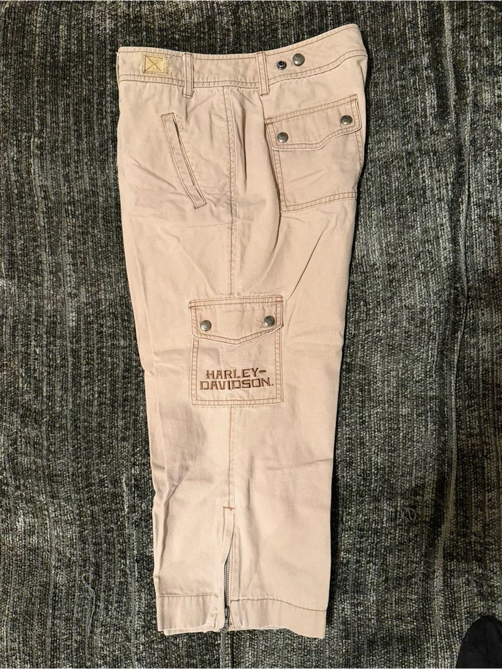 Harley-Davidson Authentic Light Beige Utility Capri Pants
